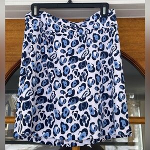 Golftini Navy/white Cheetah Print Golf Skirt Size Large NWT